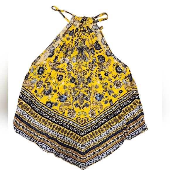 5/$25 Yellow Paisley Halter Top - Picture 4 of 5